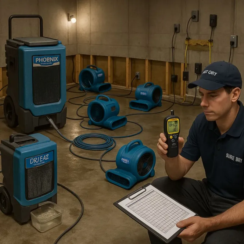 Structural Drying and Dehumidification process in Charlestown, IN